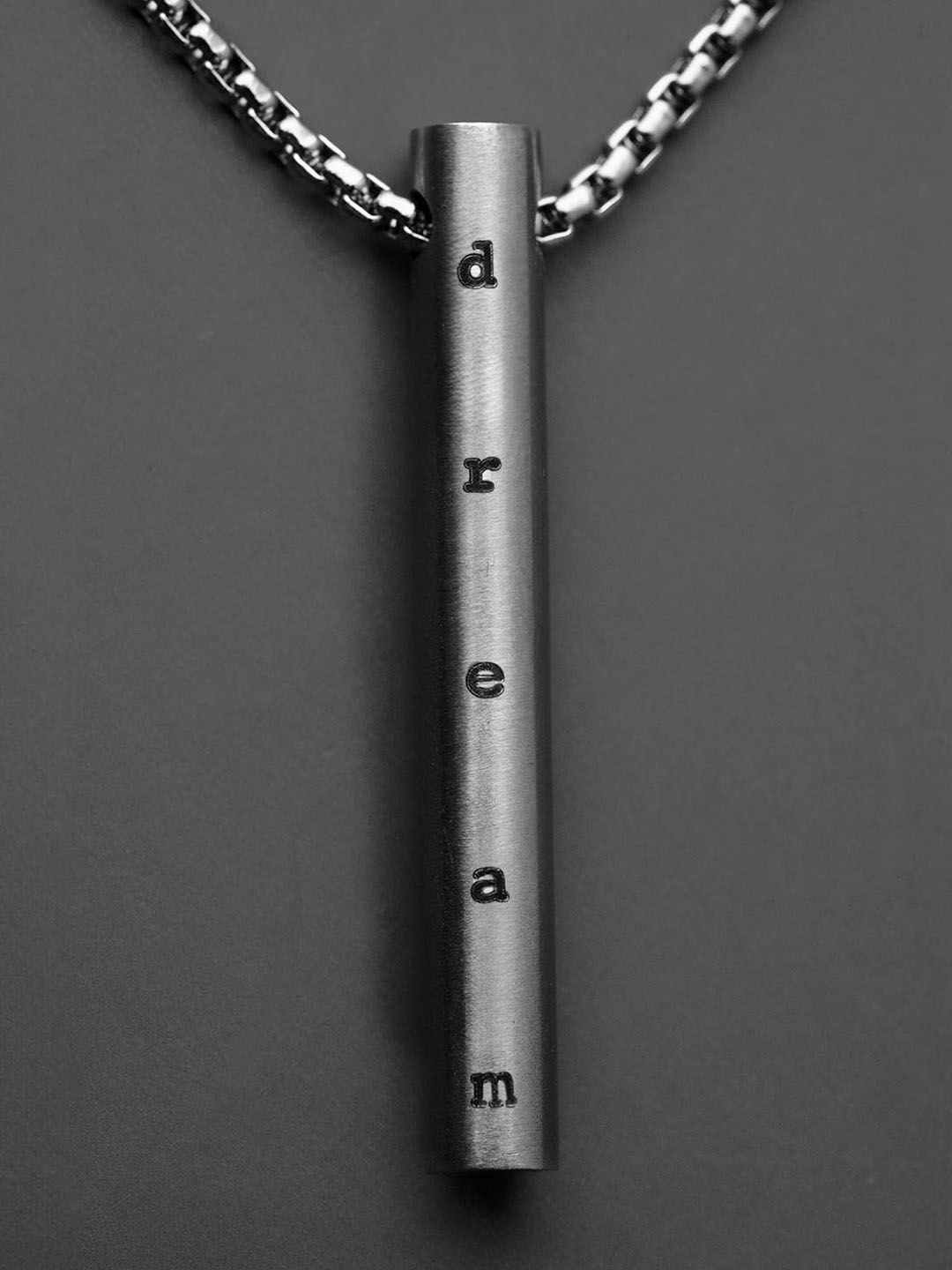 Mesmerize Men Stainless Steel Barrel Dream Motivation Minimal Barrel Pendant With Chain