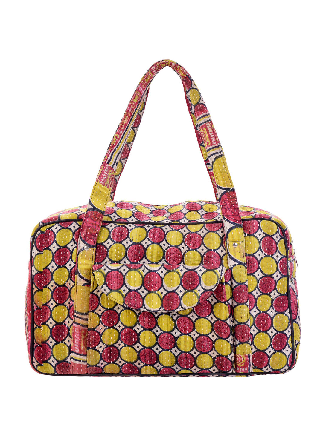 HANDICRAFT PALACE Geometric Printed Oversized Shopper Tote Bag with Quilted
