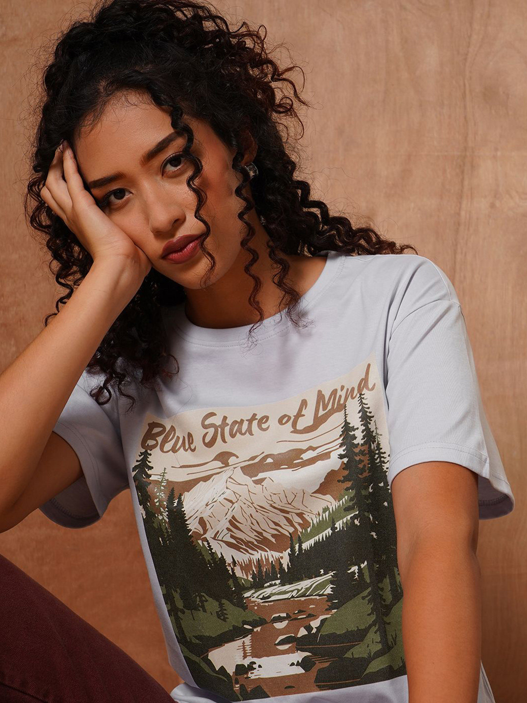 The Roadster Lifestyle Co Printed 10 0%Cotton Oversized Fit T-Shirt