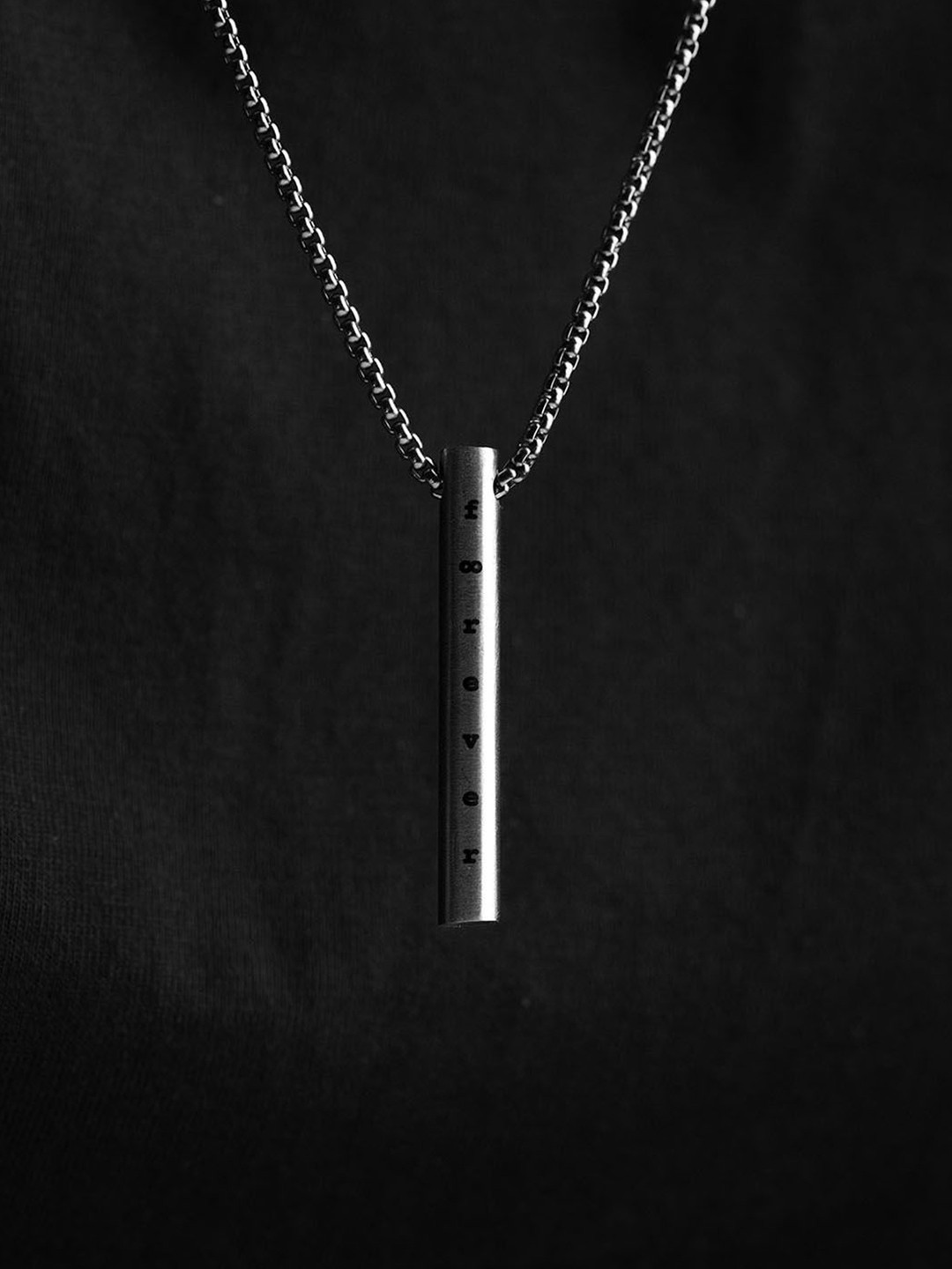 Mesmerize Men Silver-Plated Forever Affection Pendant With Chain