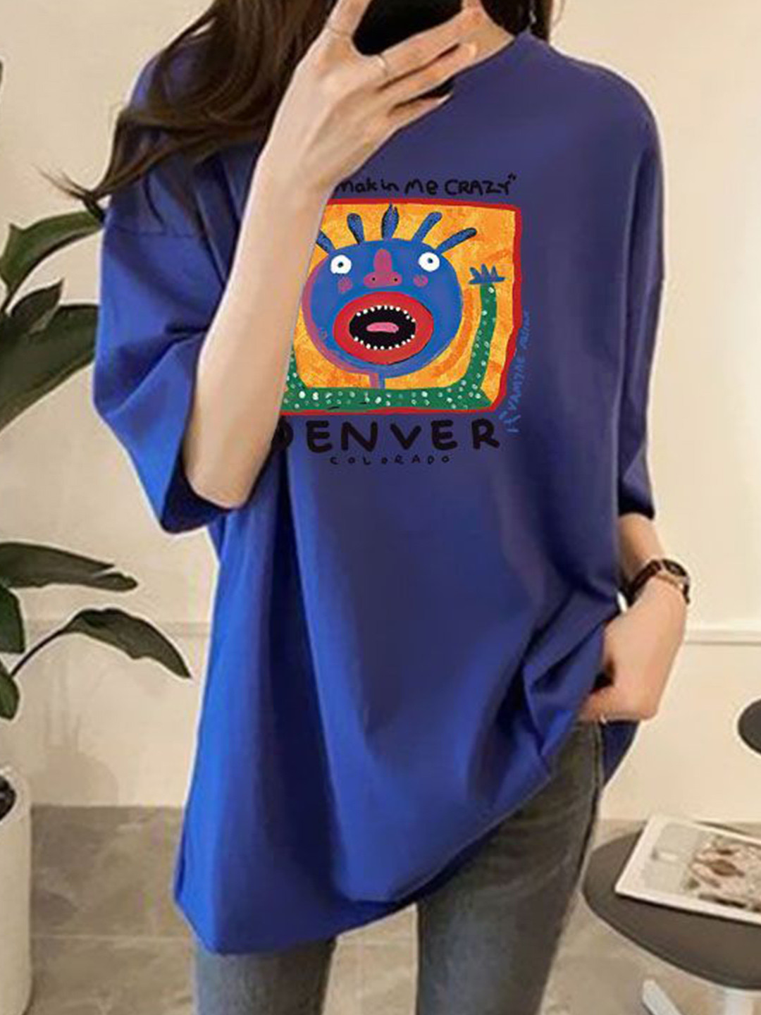 Outzidr Women Graphic Print Round Neck T-Shirts