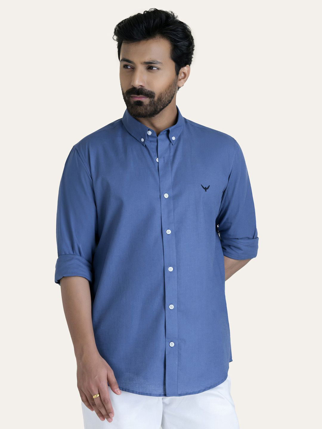 PERCH Royal Linen Cotton Long Sleeves Slim Fit Shirt