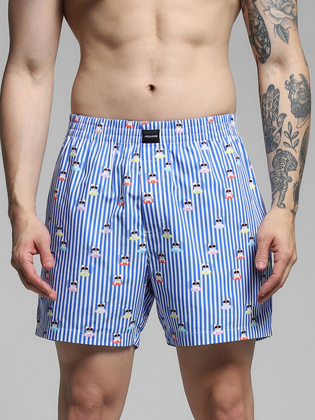 Jack & Jones Men Striped Pure Cotton Boxer 9018586001