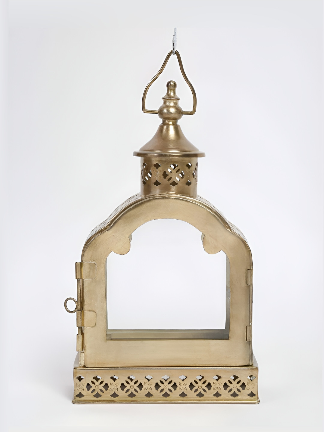 Fabindia Gold-Toned Textured Metal Square Table Lamp