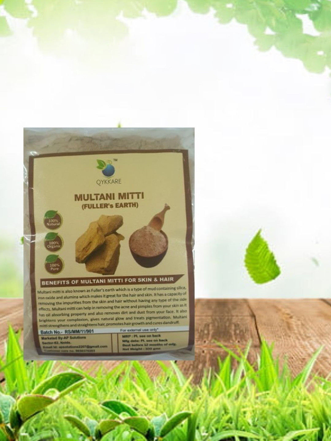 QYKKARE Set Of 2 Multani Mitti Powder For Face Pack - 100 g Each