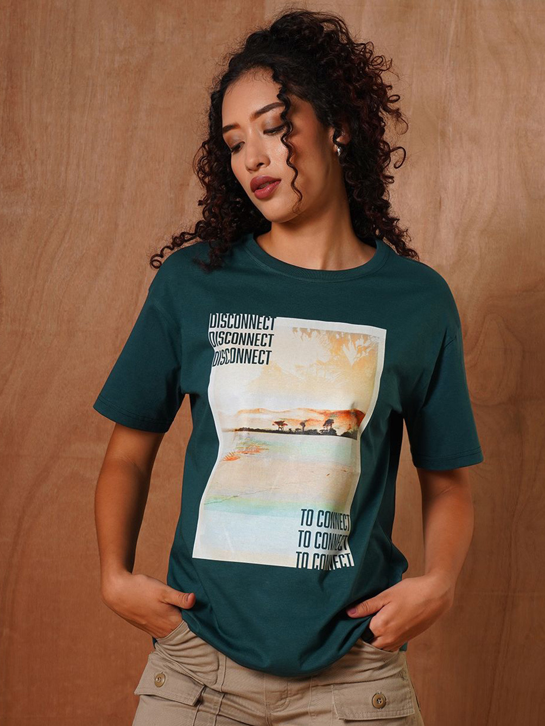 The Roadster Lifestyle Co Printed Cotton Oversized Tshirt