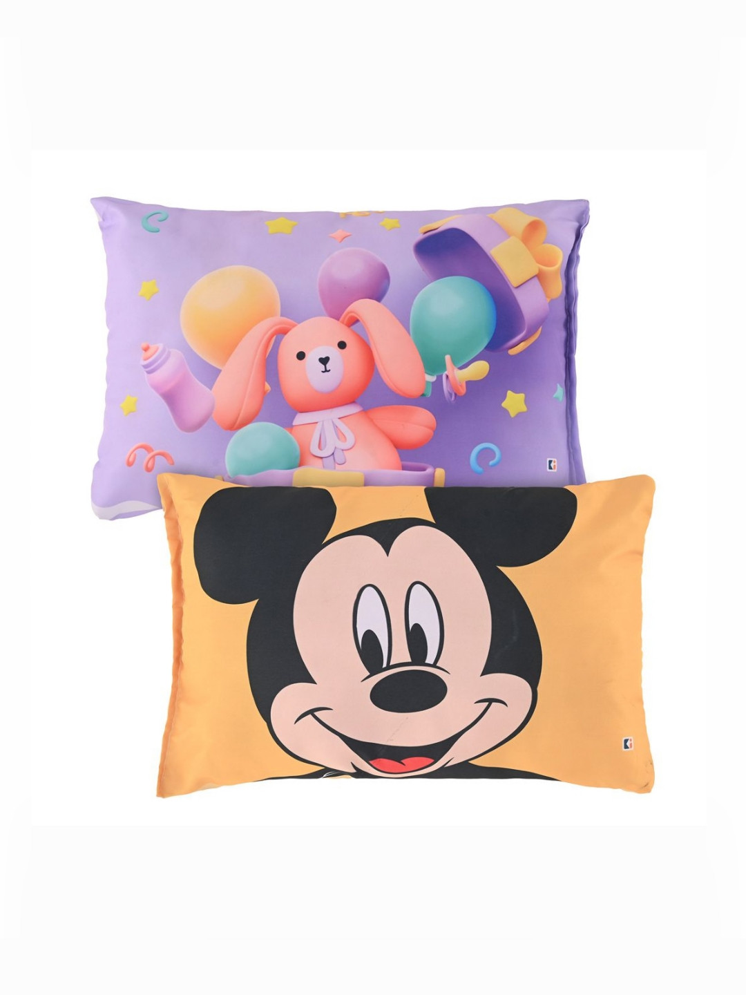 Myntra Elegant Homes Yellow Cartoon Characters Cotton Set of 2 Medium Cotton Sleep Pillow-10 x 30 x 45 cm