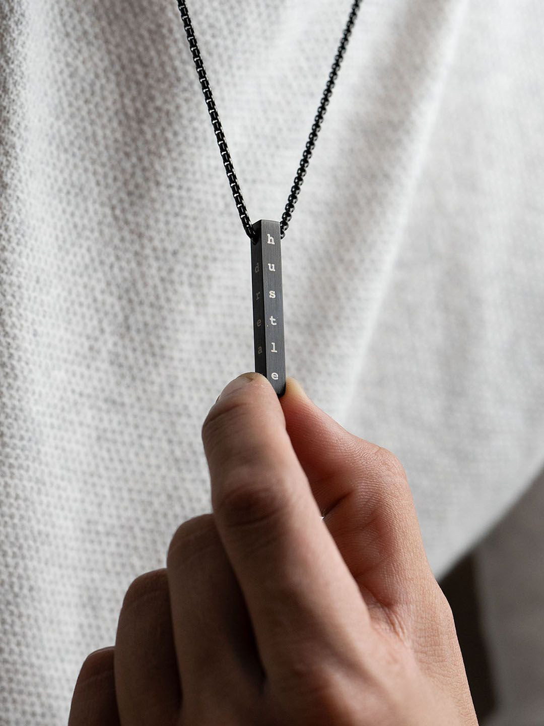 Mesmerize Men Stainless Steel Bar Pendant With Chain