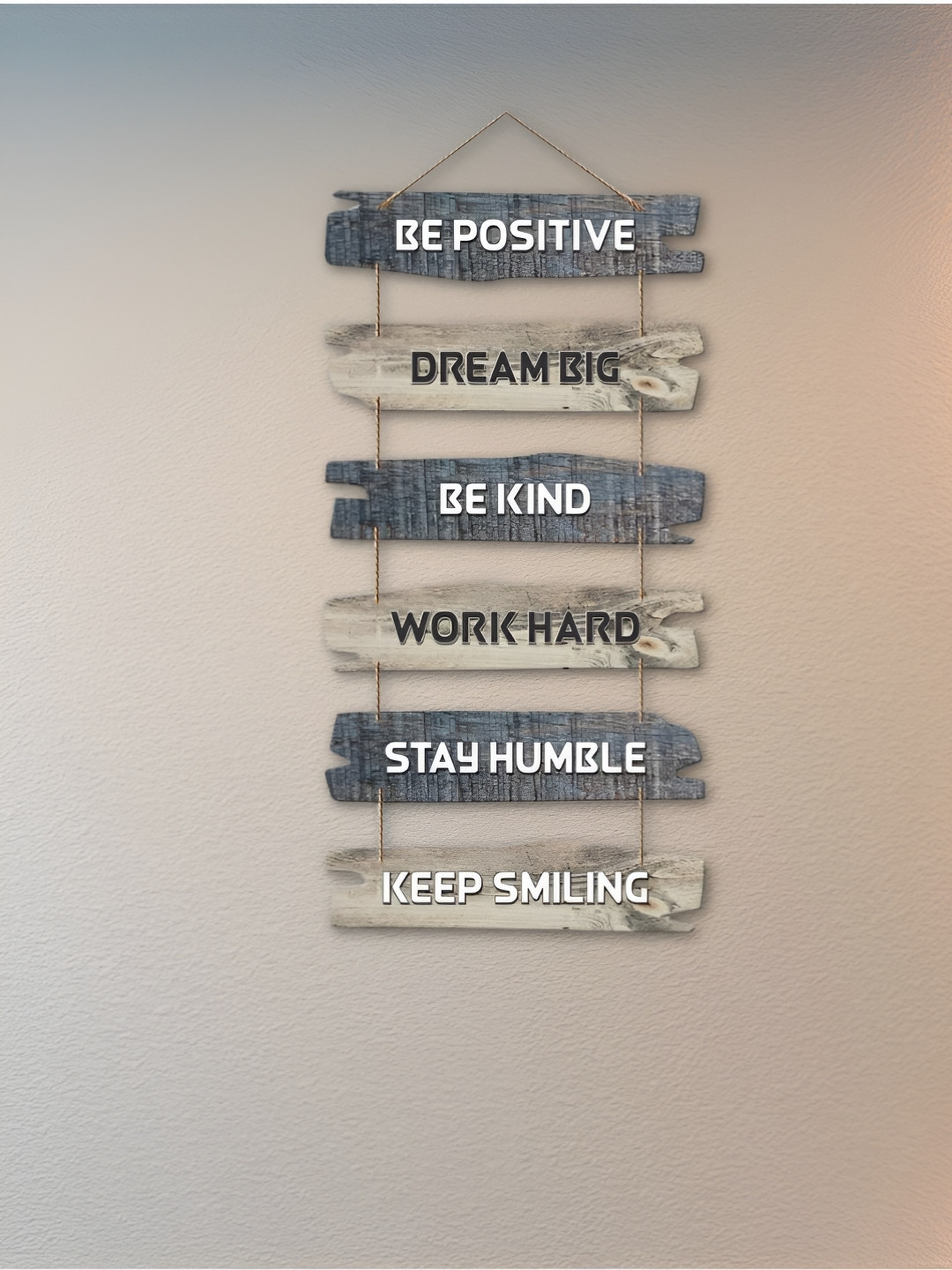 eCraftIndia Grey Printed Inspirational Quotes Wooden Wall Hangings