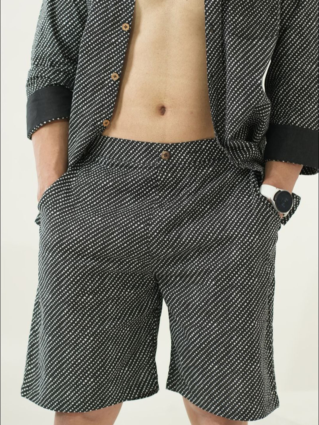 Style Matters Men Cotton Regular Fit Striped Technology Shorts