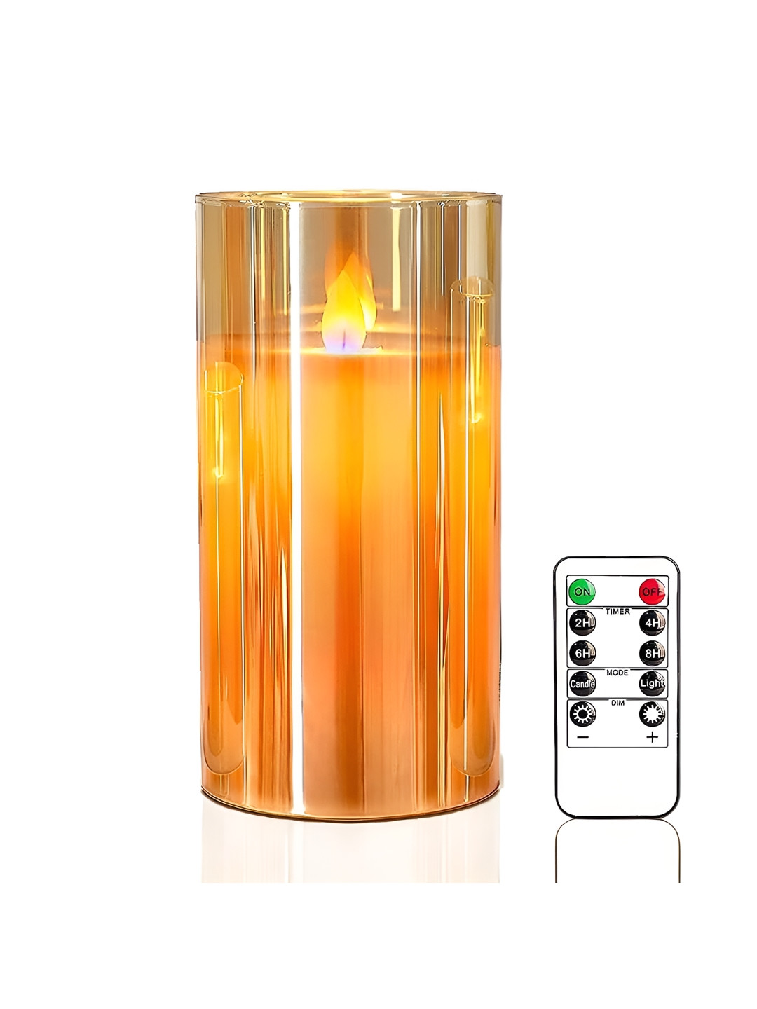 LTETTES Pillar LED GLASS1 Scented Solid Geometric Regular Jar Candles