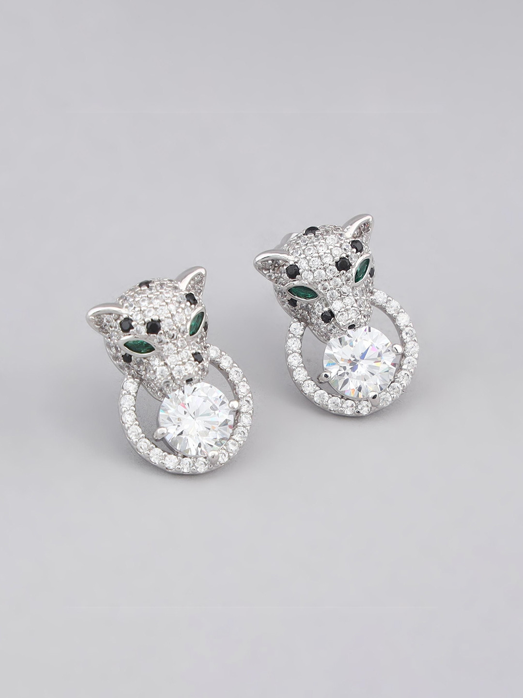 MODARTA Artificial Stone-Studded Stud Earrings