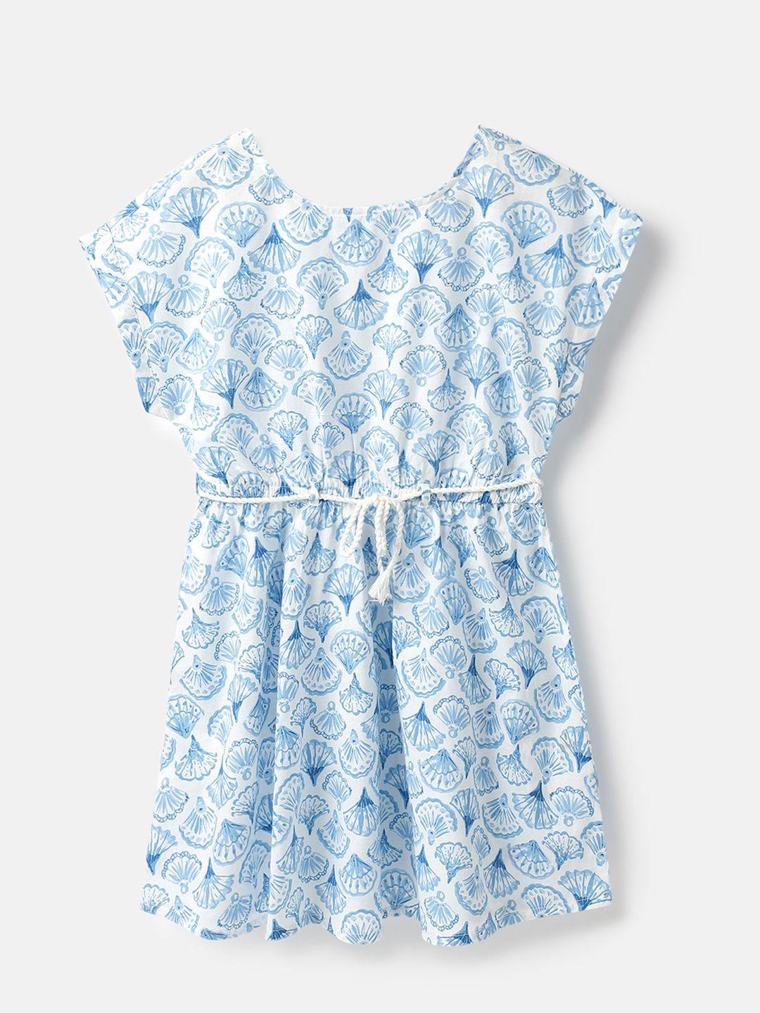 United Colors of Benetton Girls Floral Print Kimono Sleeve Fit & Flare Dress