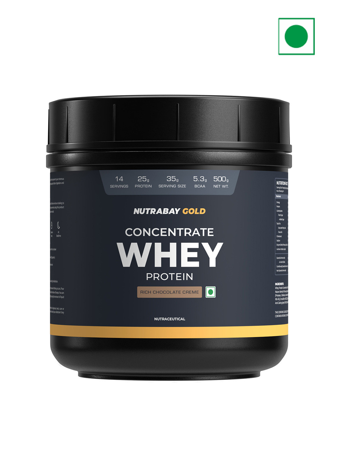 Nutrabay Concentrate Whey Protein- 500 g- Rich Chocolate Creme