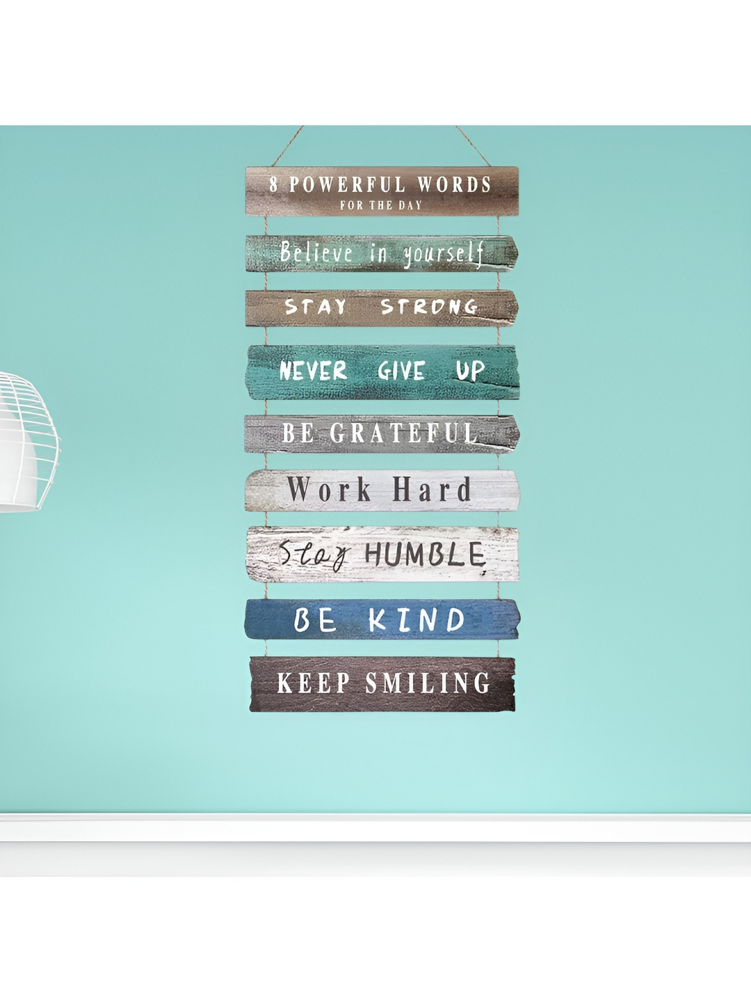 eCraftIndia Brown & Green Inspiring Positive Quotes Printed Wooden Wall Hangings