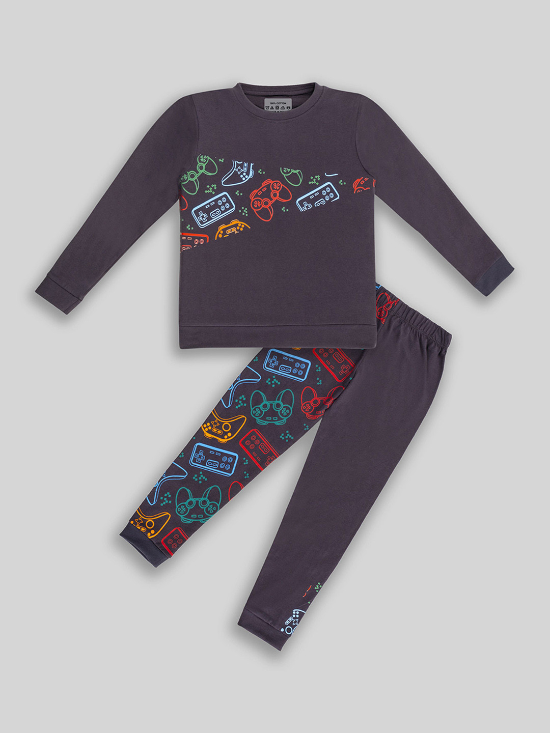 UNICORNS Kids Video Game Printed Pure Cotton T-shirt with Trousers Night Suit