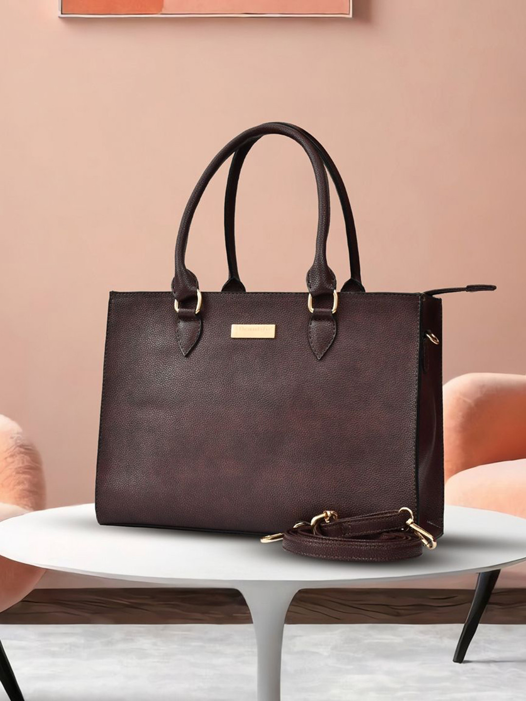 FOR THE BEAUTIFUL YOU Women Textured Structured Shoulder Bag