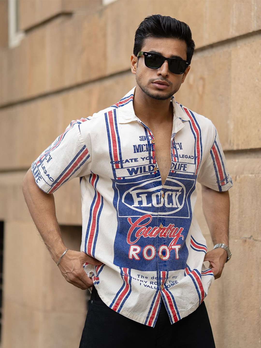Powerlook Men Striped Spread Collar Cotton Casual Shirt