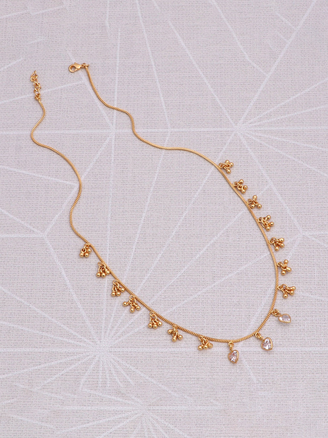 BELWICK Gold Plated Artificial Stones Studded Swaroski Doliya Necklace