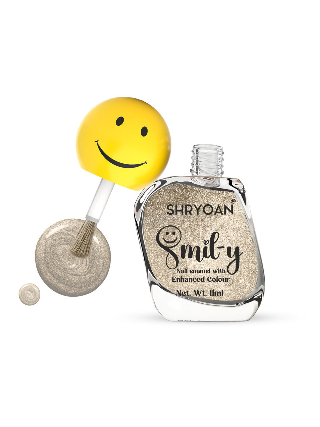 SHRYOAN Smiley Nail Paint With Enriched Color - 11 ml - Metallic Sand 16