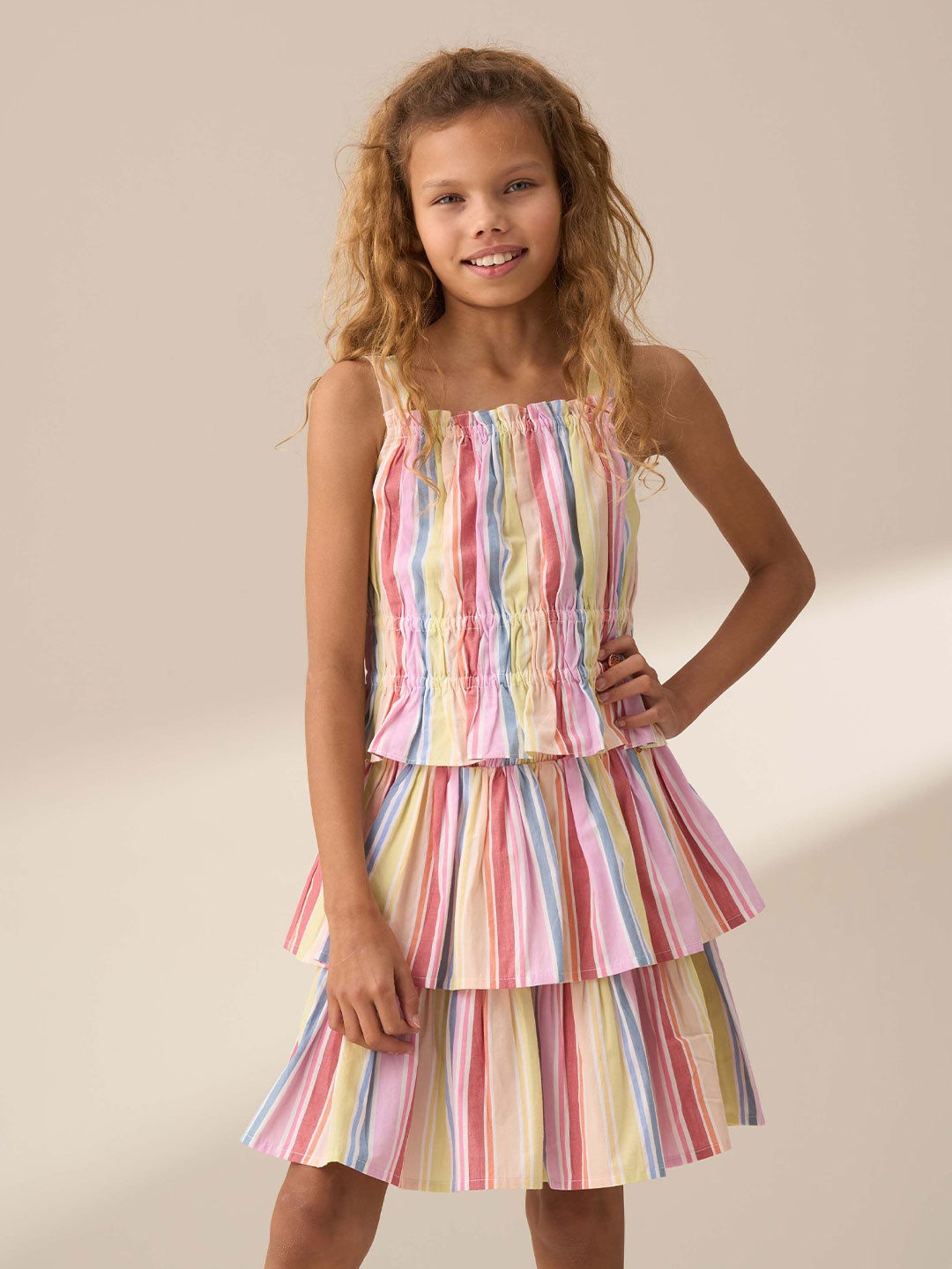 Angel & Rocket Striped Tiered Top