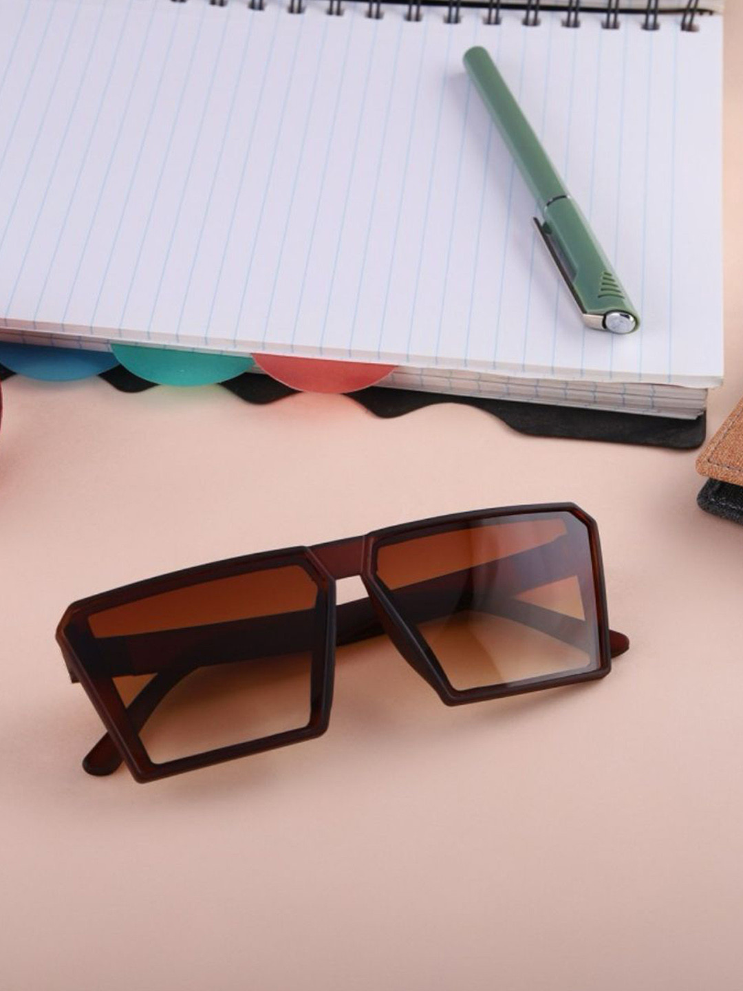 IFLASH Unisex Square Sunglasses with UV Protected Lens LOVE 2387 BROWN