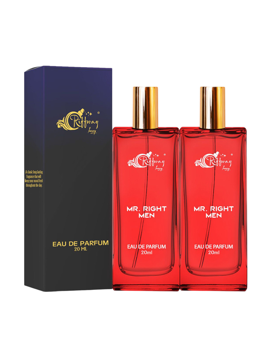 riffway Men Set Of 2 Mr Right Long Lasting Eau De Parfum- 20 ml Each