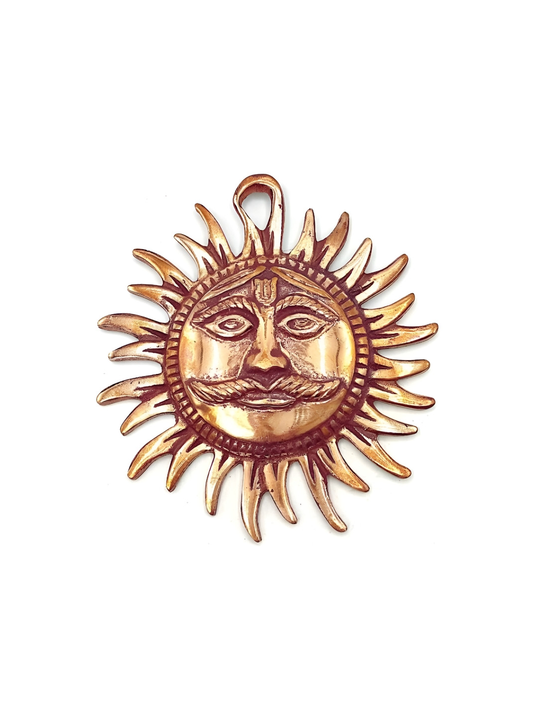 The Spiritual Living Sun God Face Copper Glossy Hall Spiritual Wall Decor-5In