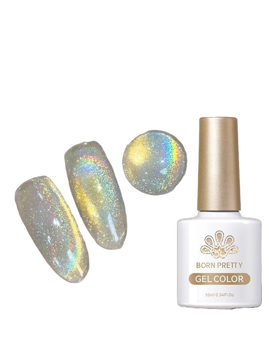 BORN PRETTY Auroras Rainbow Cat Eye Magnetic Gel Nail Polish- 10 ml- RA05