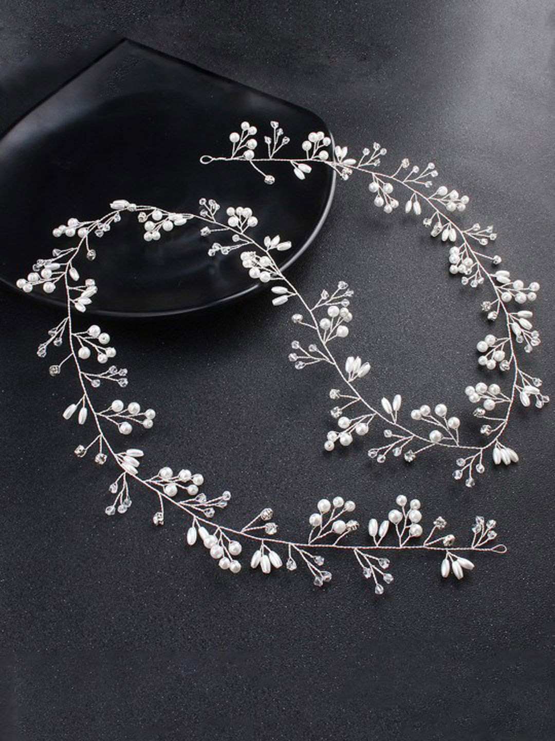KRENOZ Crystal-Studded Tiara Hair Accessory