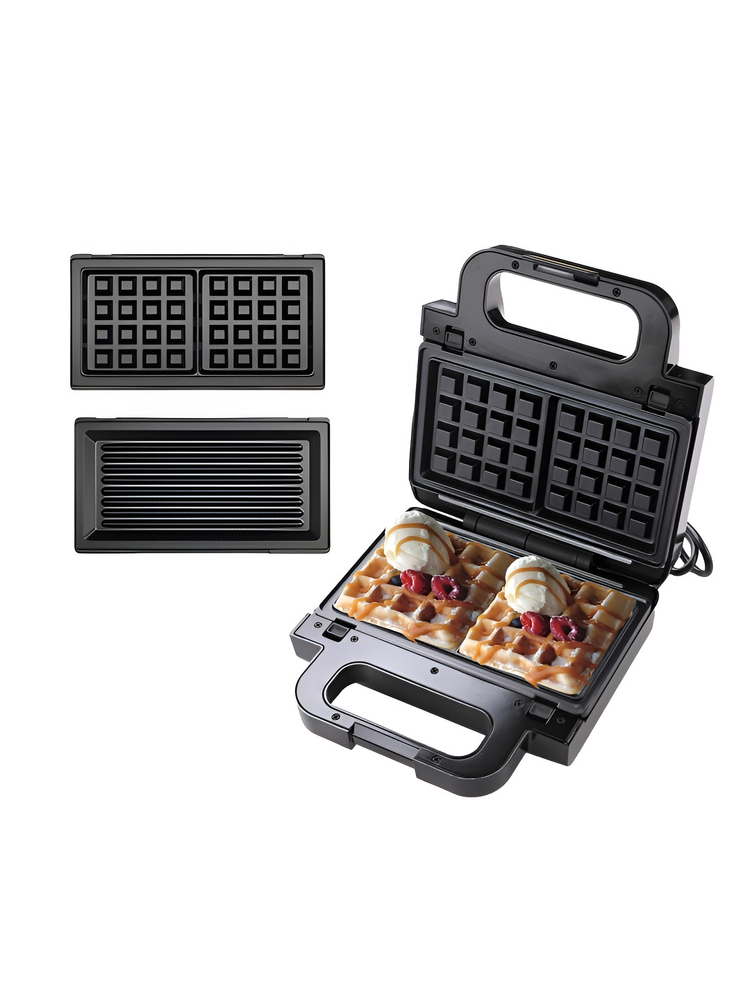 Fumato Black 2-in-1 Sandwich Maker With Grill & Waffle Plates - 850W