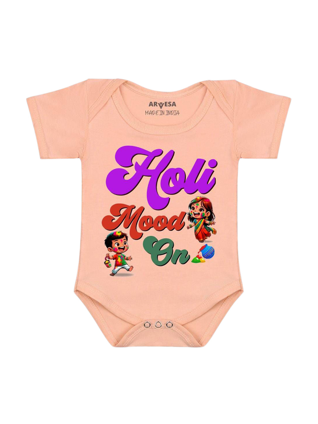 Arvesa Holi Mood On Printed Bodysuit