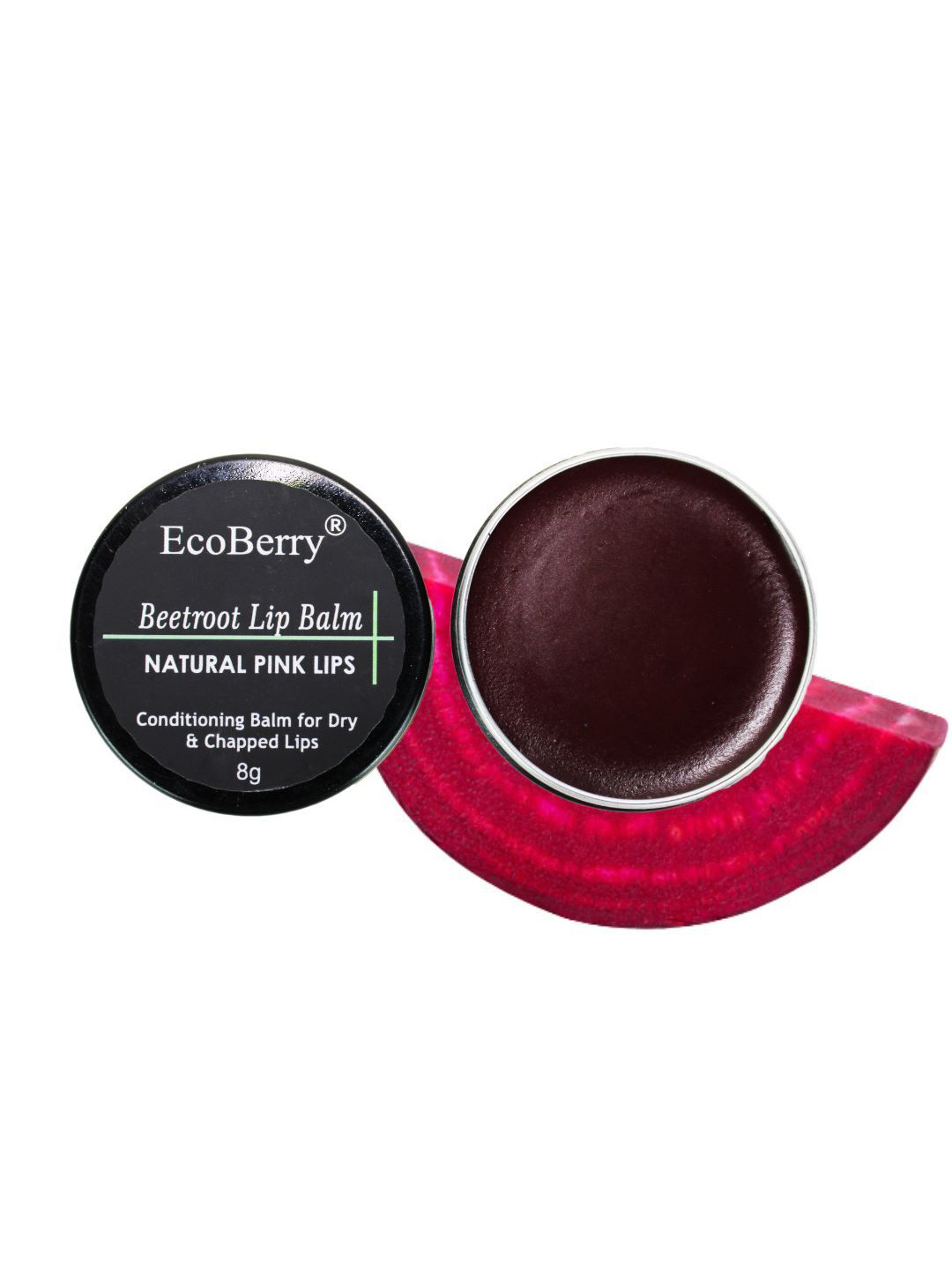 EcoBerry Beetroot Lip Balm With Vitamin E For Moisturizing - 8 g