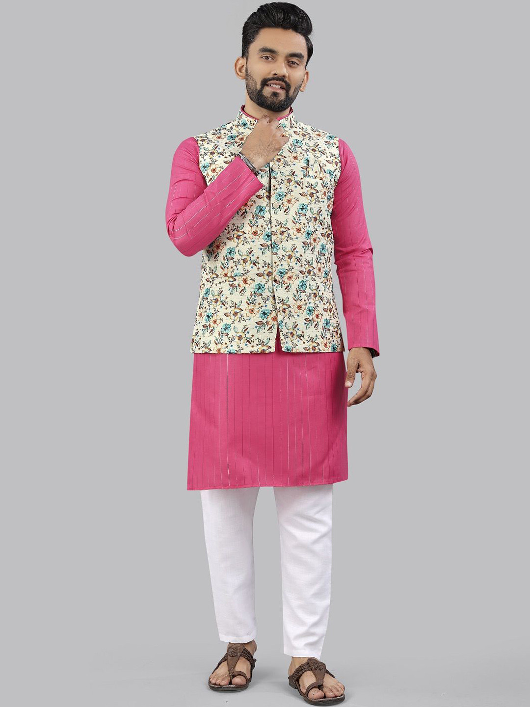 WELL TEX Men Regular Kurta with Pyjamas