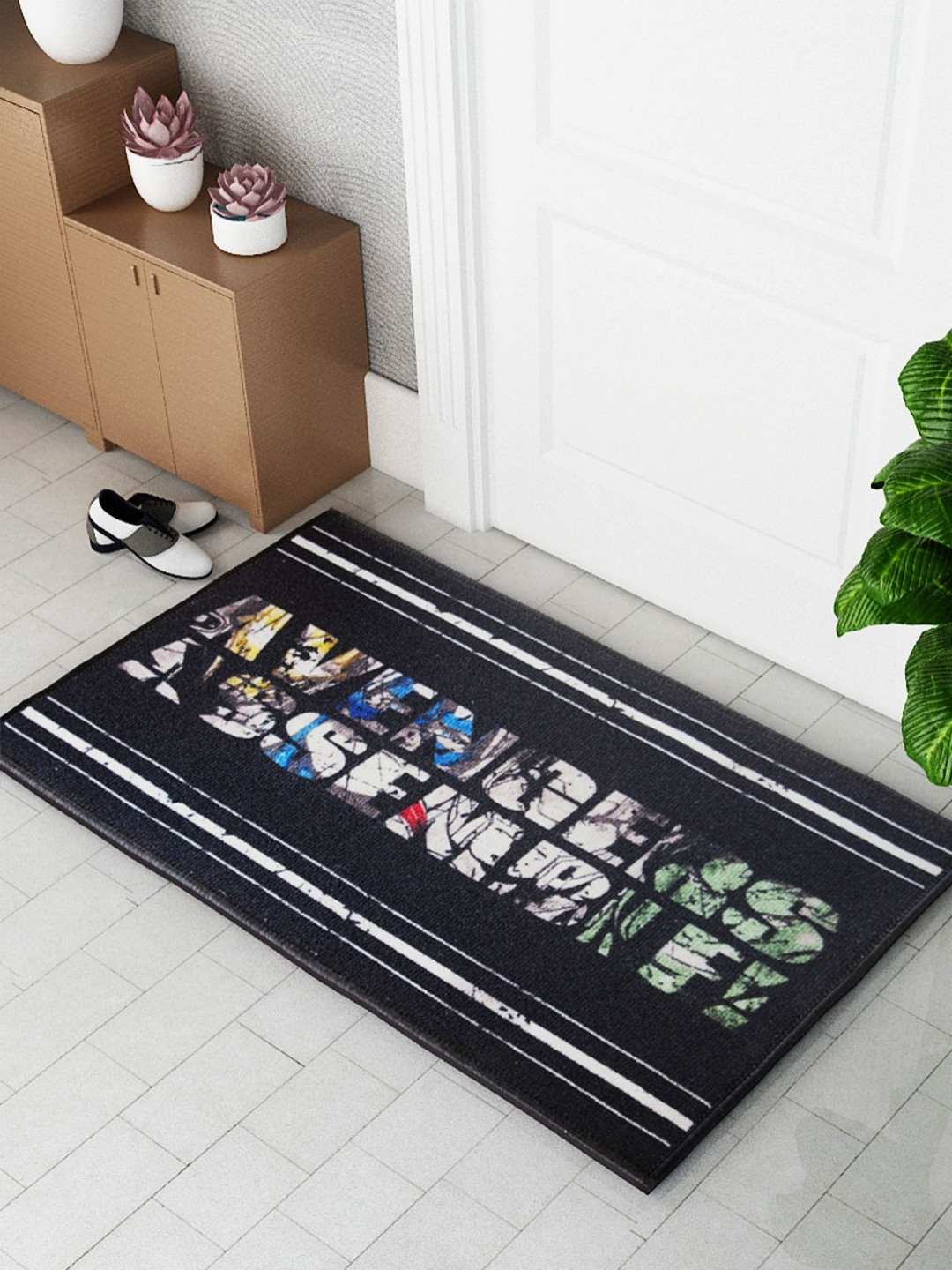Athom Living Marvel Avengers Text Printed Anti-Skid Doormat