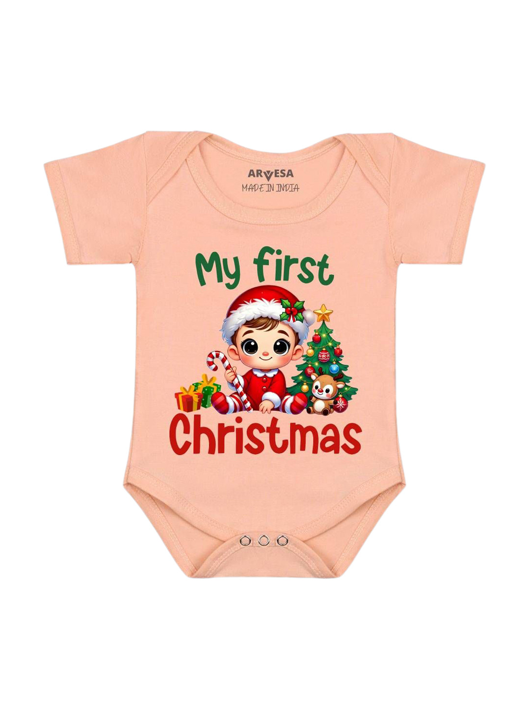 Arvesa My First Christmas Printed Romper