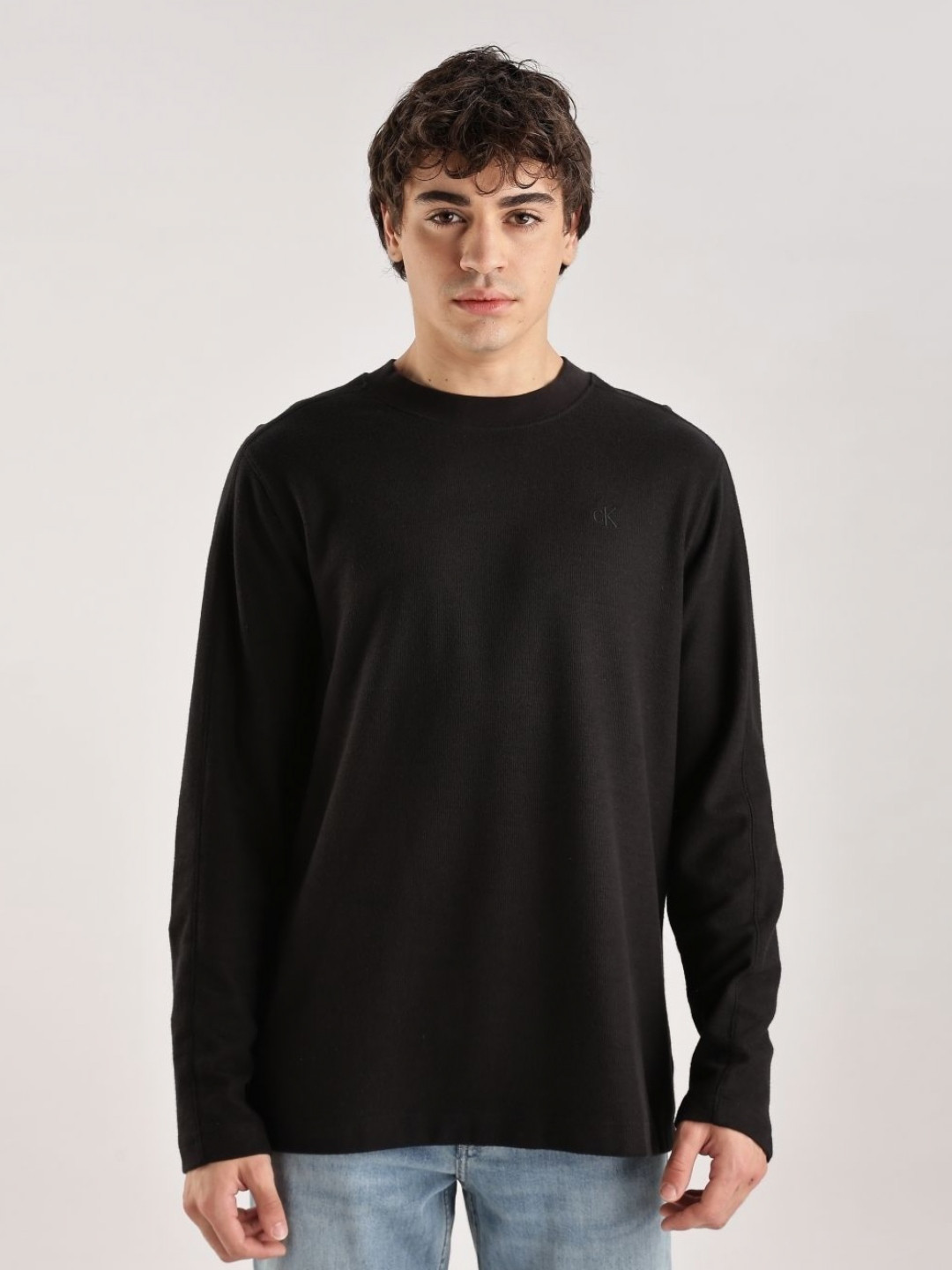 Calvin Klein Jeans Round Neck Long Sleeves Relaxed Fit Casual T-shirt
