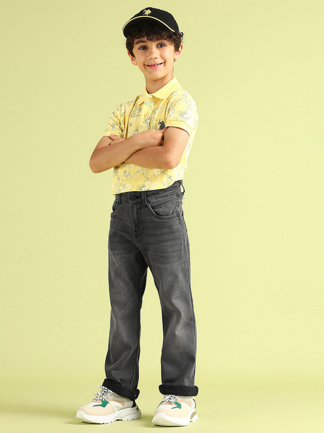 U.S. Polo Assn. Kids Boys Connor Skinny Fit Mid-Rise Light Fade Stretchable Jeans