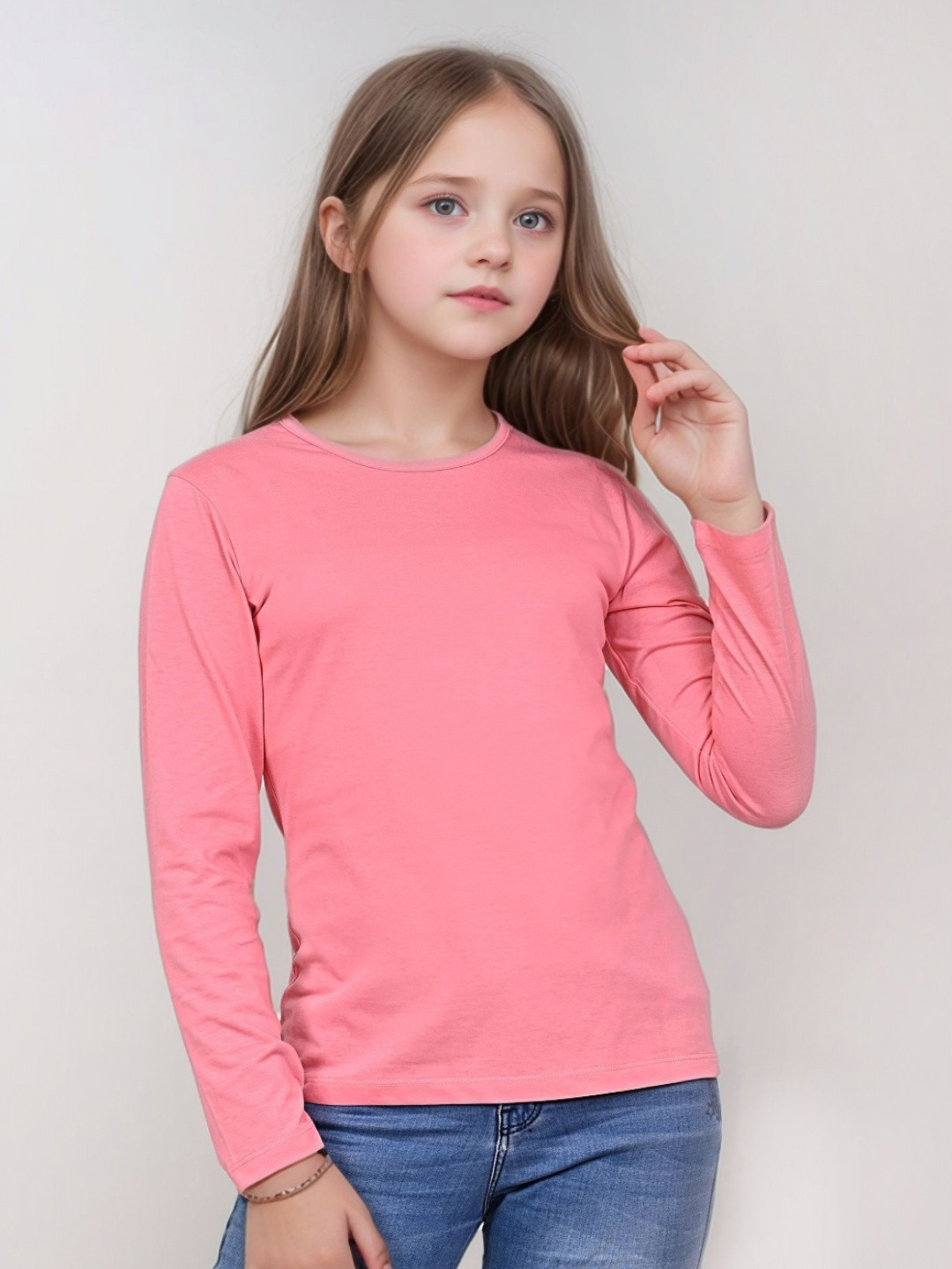 TELESTO Girls Long Sleeves Round Neck T-shirt