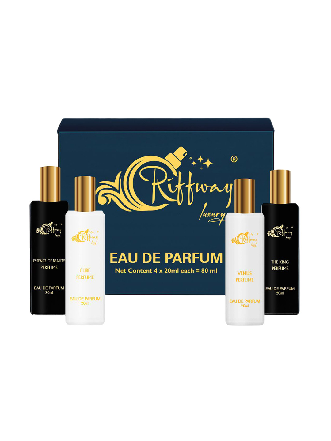 riffway Set Of 4 Essence Of Beauty, Cube, The King & Venus Eau De Parfum- 20 ml Each
