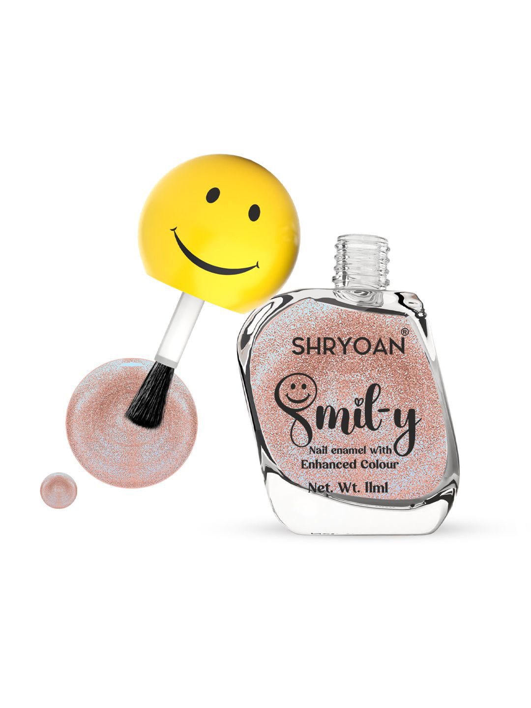 SHRYOAN Smily Ultra Glossy Long Lasting Nail Polish - 11 ml - Metalic Rose Gold - 53