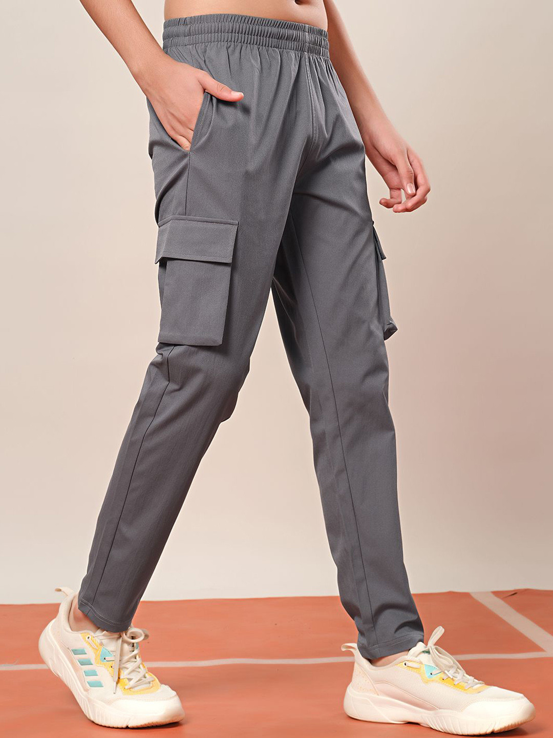 Technosport Boys Mid-Rise Sports Cargo Track Pant With TS FLEXI