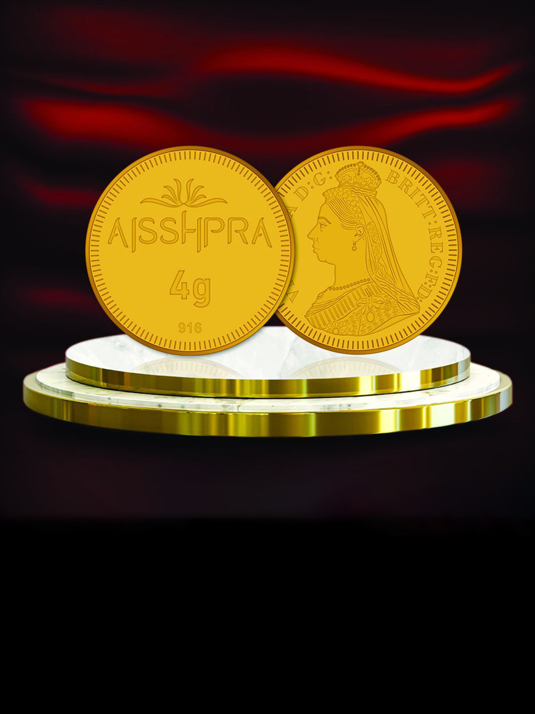 Aisshpra 22 Karat 916 Purity- 4 gram Gold Coin or Bar Ideal for Gifting or Investment