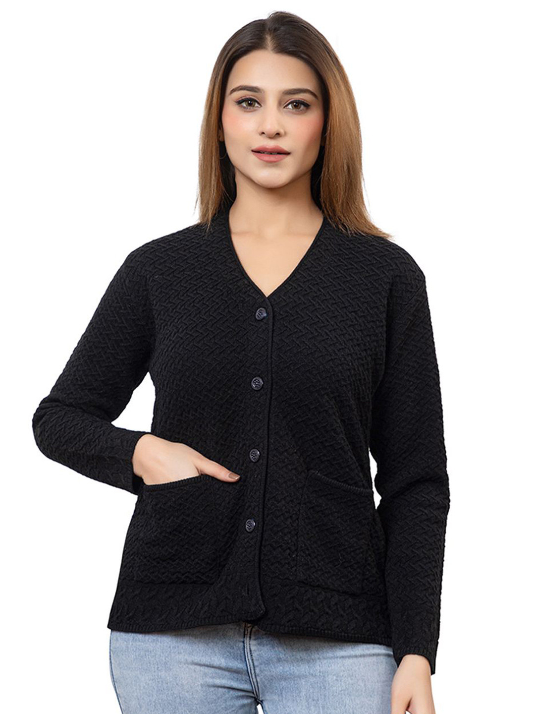 TWENTY ME Women V-Neck Woollen Cardigan