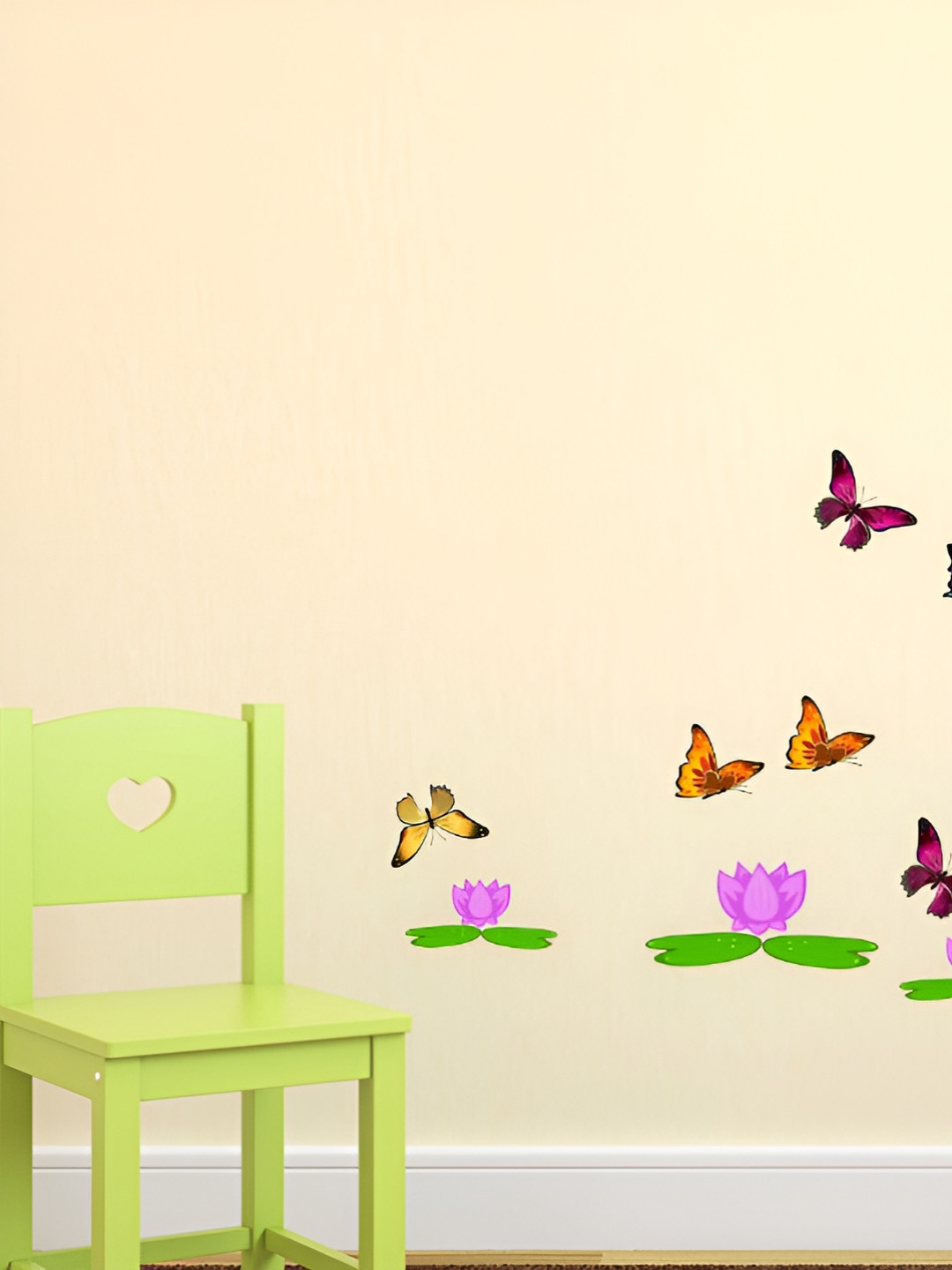 LANSTICK Black Splash-Proof Eco-Friendly God Krishna With Butterfly Wallpaper