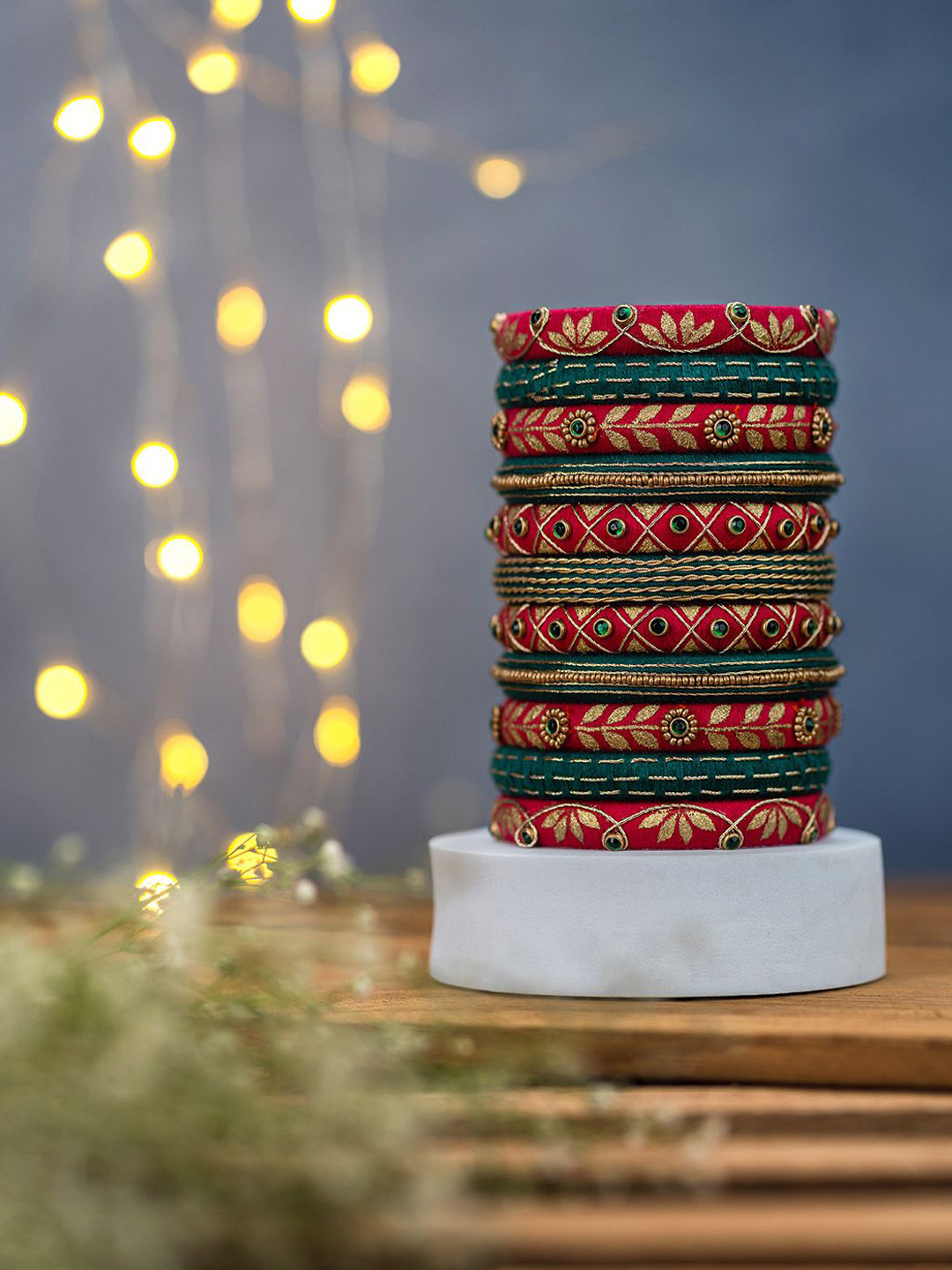 Taasha Craft Set Of 11 Cotton Threads Bangle