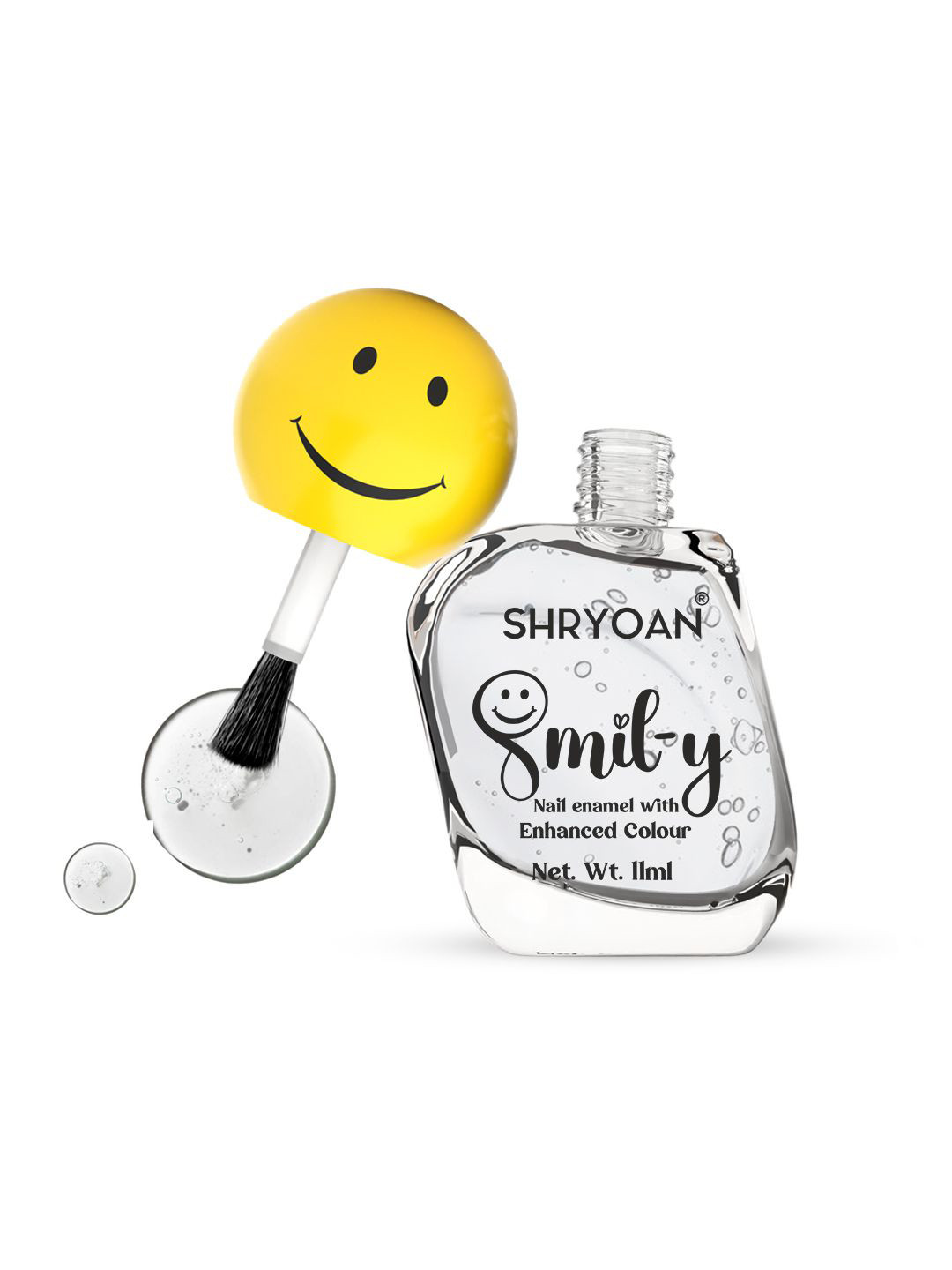 SHRYOAN Smiley Ultra Glossy Long Lasting Nail Polish - 11 ml -  Transparent - 60