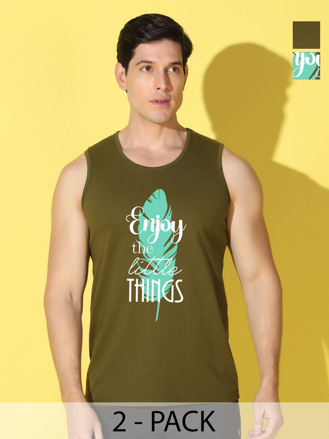 WOOSTRO Summer Collection Pack Of 2 Typographic Printed Slim Fit T-shirt