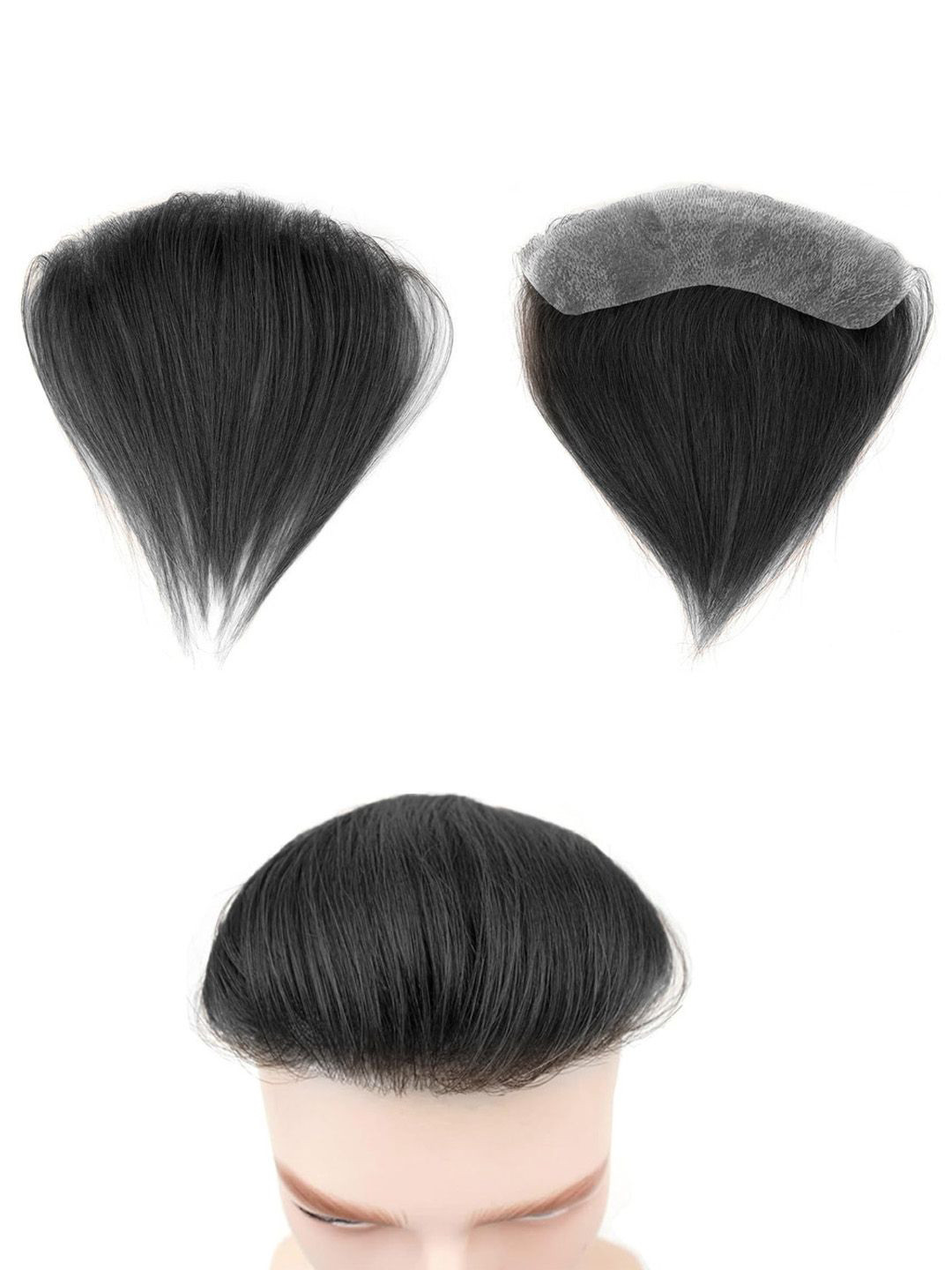 VIEWS Tape In Straight Scalp Topper Hair Extension - Black - 6 Inch