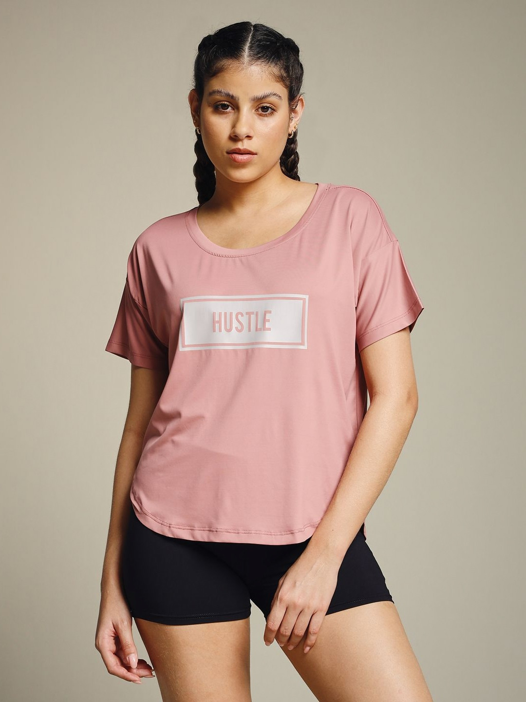MKH Elevated Essentials Typography Printed Round Neck Relaxed Fit T-shirt